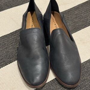 Lucky Brand Men's Dark Leather Slip-Ons